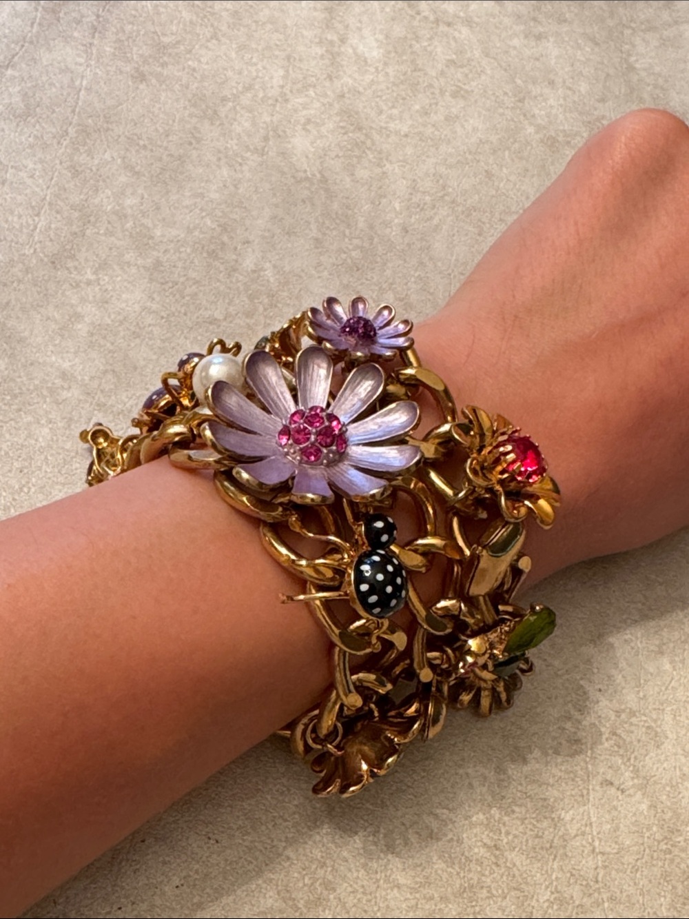 Betsy Johnson Gold-Tone Charm Bracelet